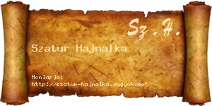 Szatur Hajnalka névjegykártya
