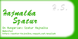 hajnalka szatur business card